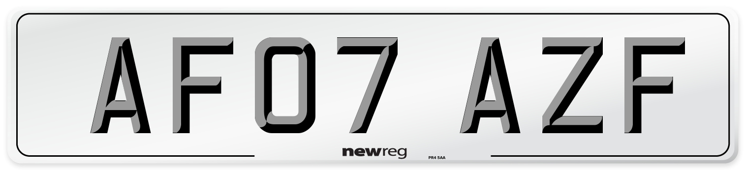 AF07 AZF Number Plate from New Reg